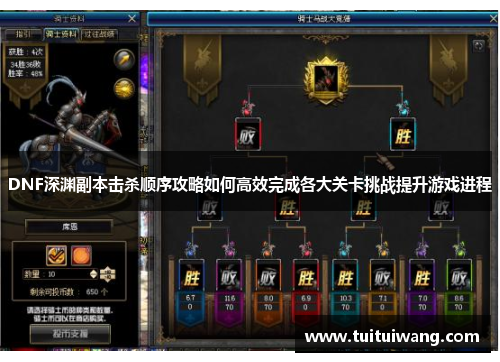 DNF深渊副本击杀顺序攻略如何高效完成各大关卡挑战提升游戏进程